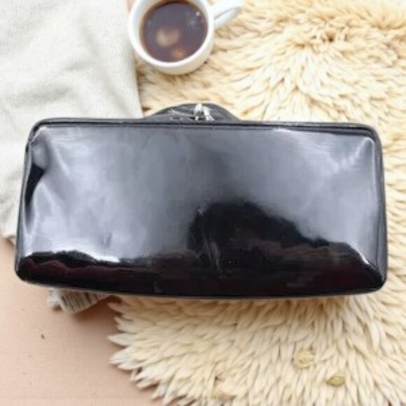 MCM Vintage Black Patent Leather Clutch Bag Purse - Picture 4 of 8